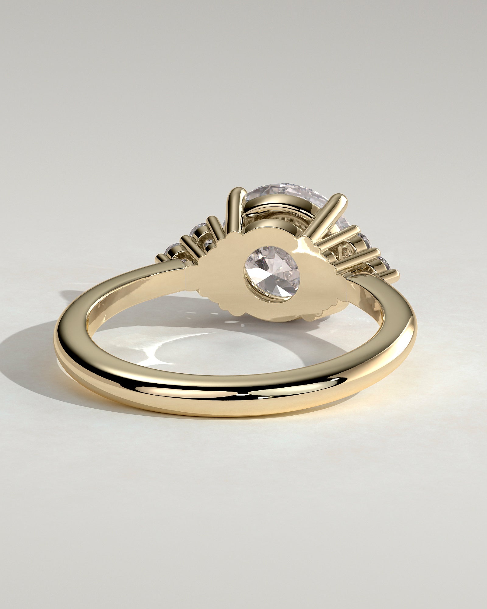 2.0 CT Round Shape Moissanite Cluster Setting Engagement Ring