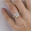 3.20 CT Elongated Cushion Solitaire Hidden Halo Moissanite Engagement Ring - crownmoissanite