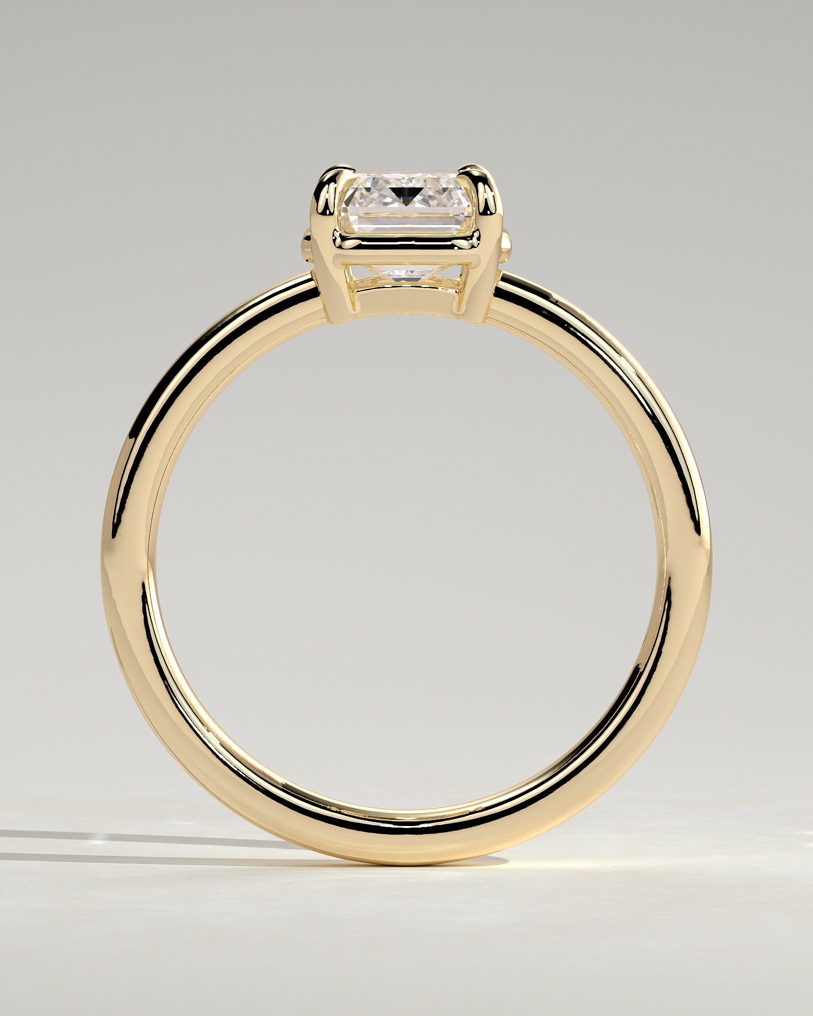 2.0 CT Emerald Cut Moissanite Solitaire Engagement Ring