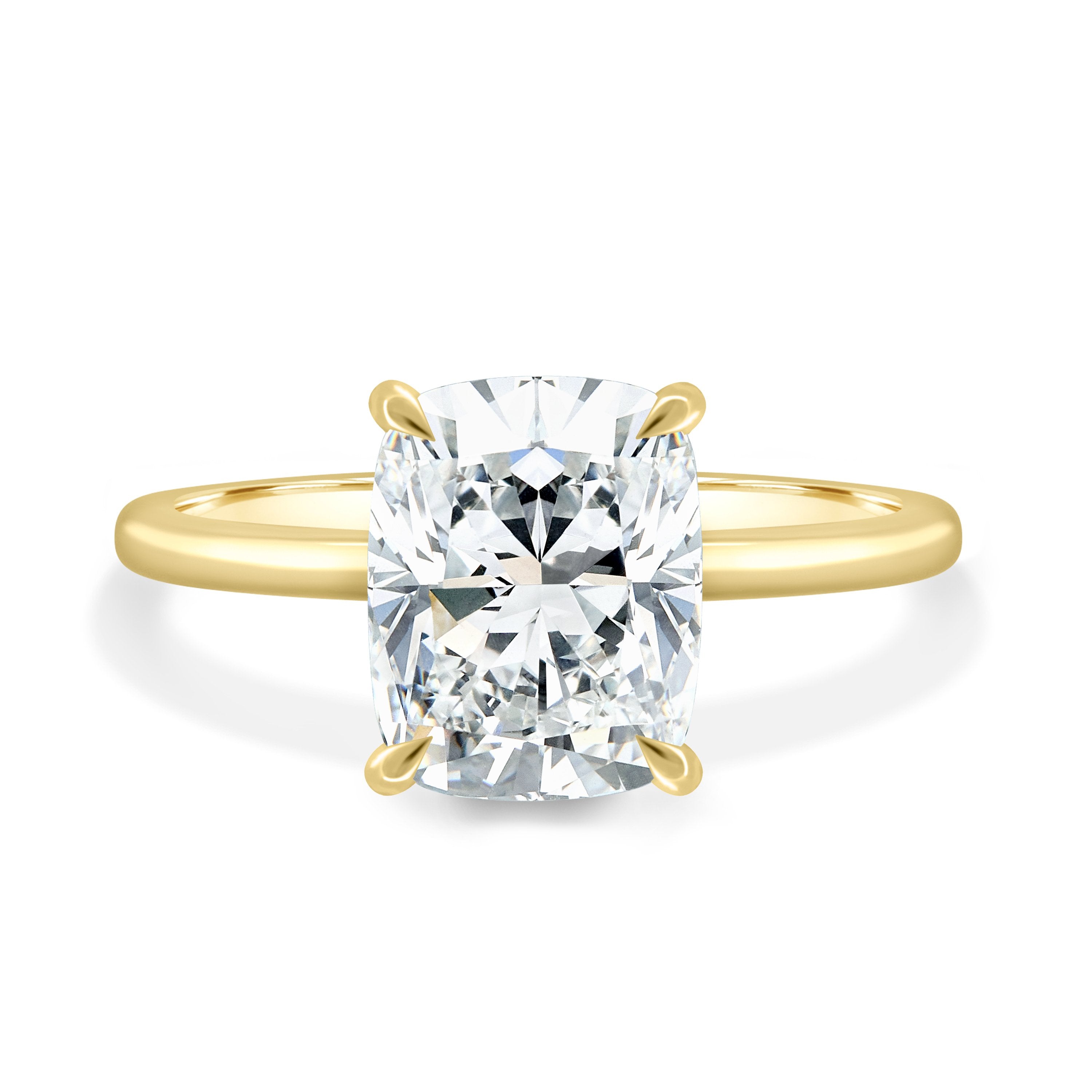 2.0 CT Elongated Cushion Cut Moissanite Solitaire Engagement Ring