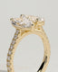 3.30 CT Marquise & Pear Cut Moissanite Two Stone & Pave Engagement Ring
