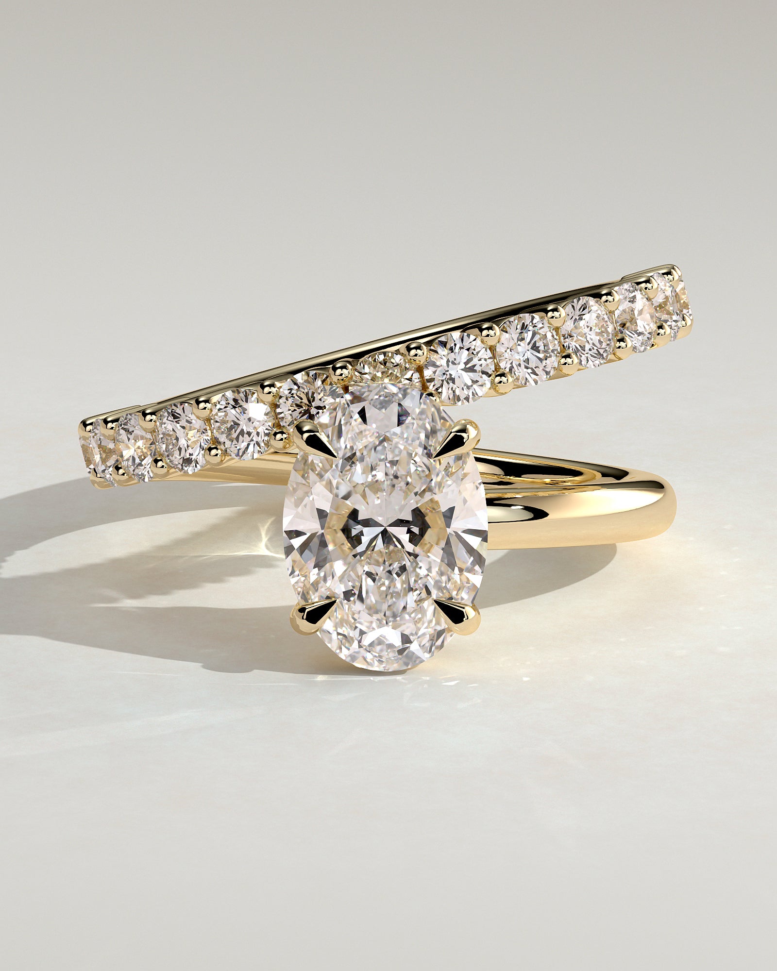 2.0 CT Oval Cut Moissanite Unique Engagement Ring