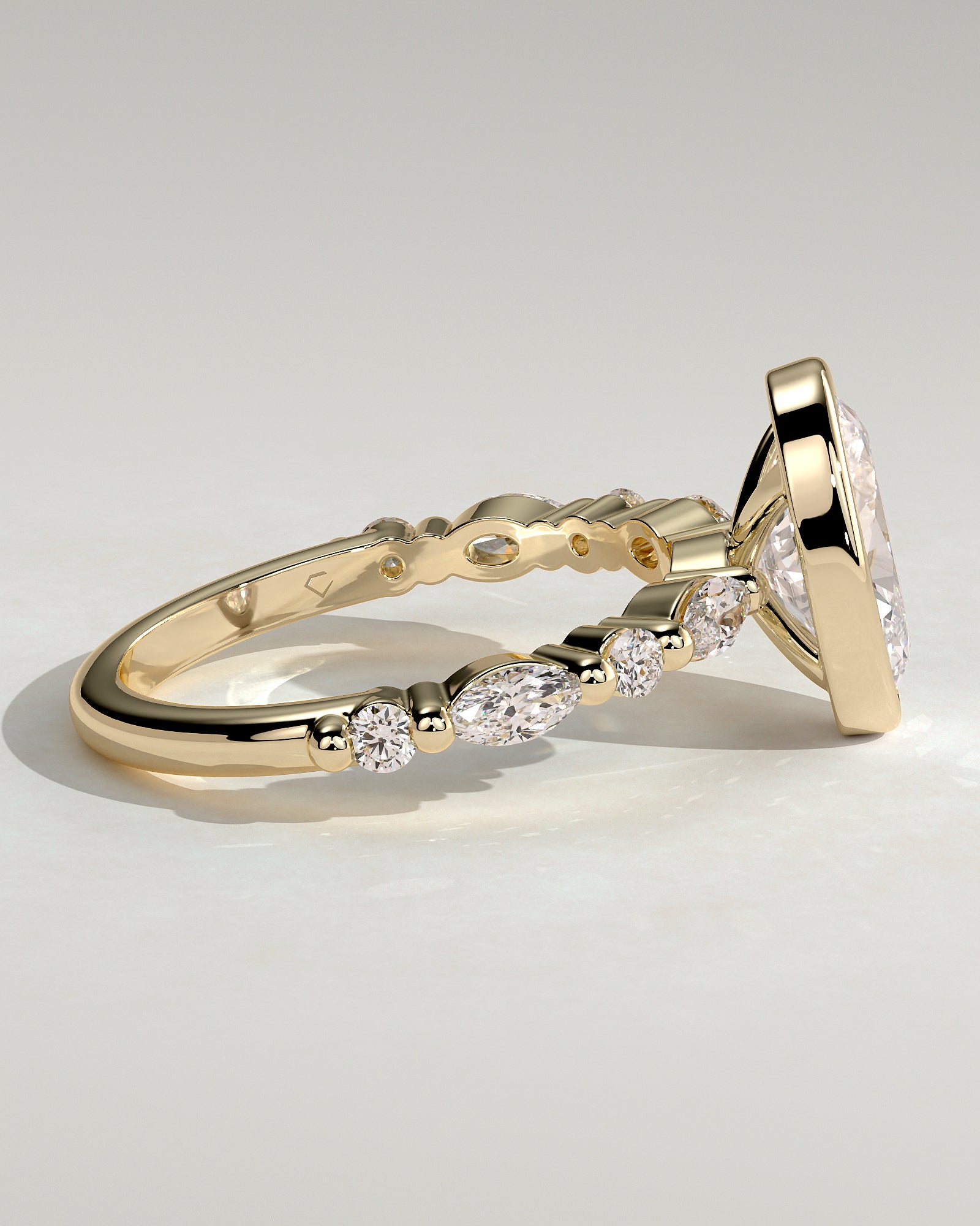 2.0 CT Oval Cut Moissanite Bezel Engagement Ring