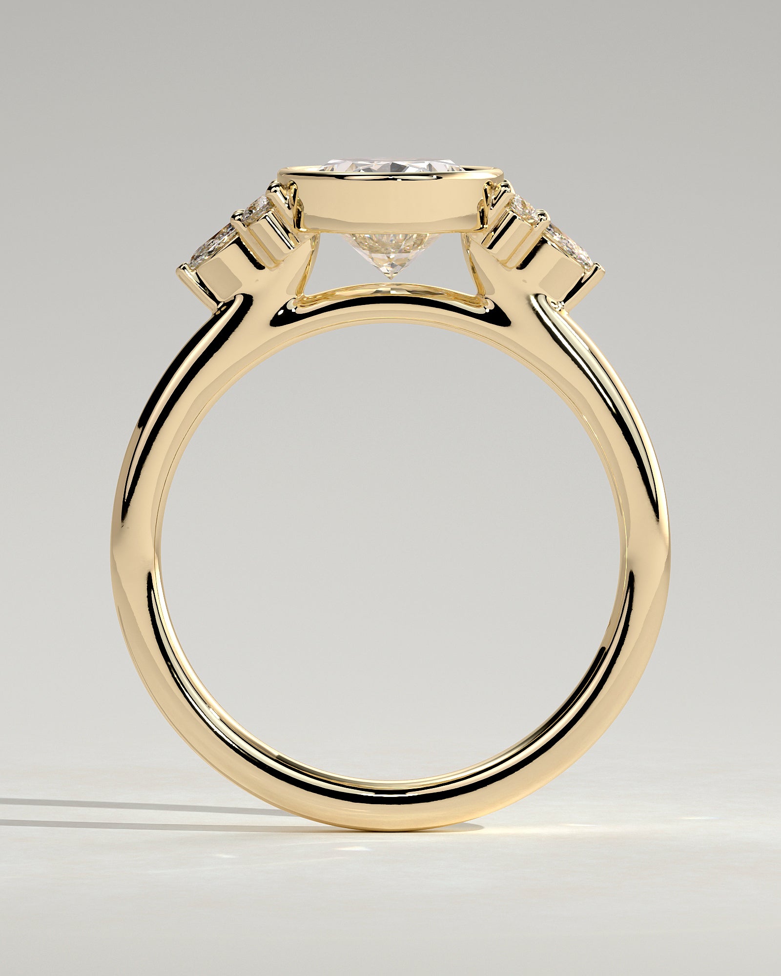 2.0 CT Oval Cut Moissanite Cluster Engagement Ring