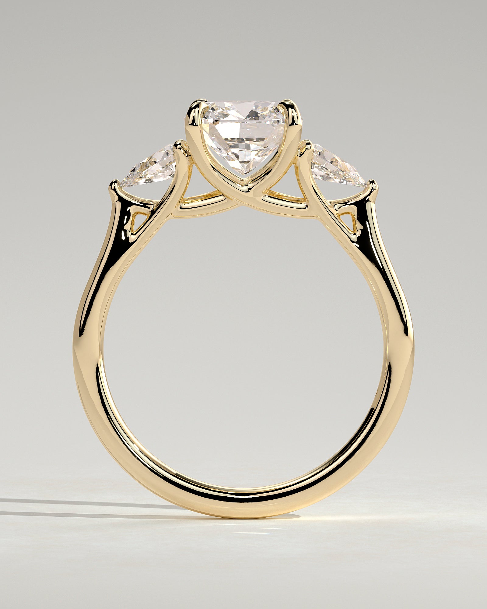 2.0 CT Cushion Cut Moissanite three Stone Engagement Ring