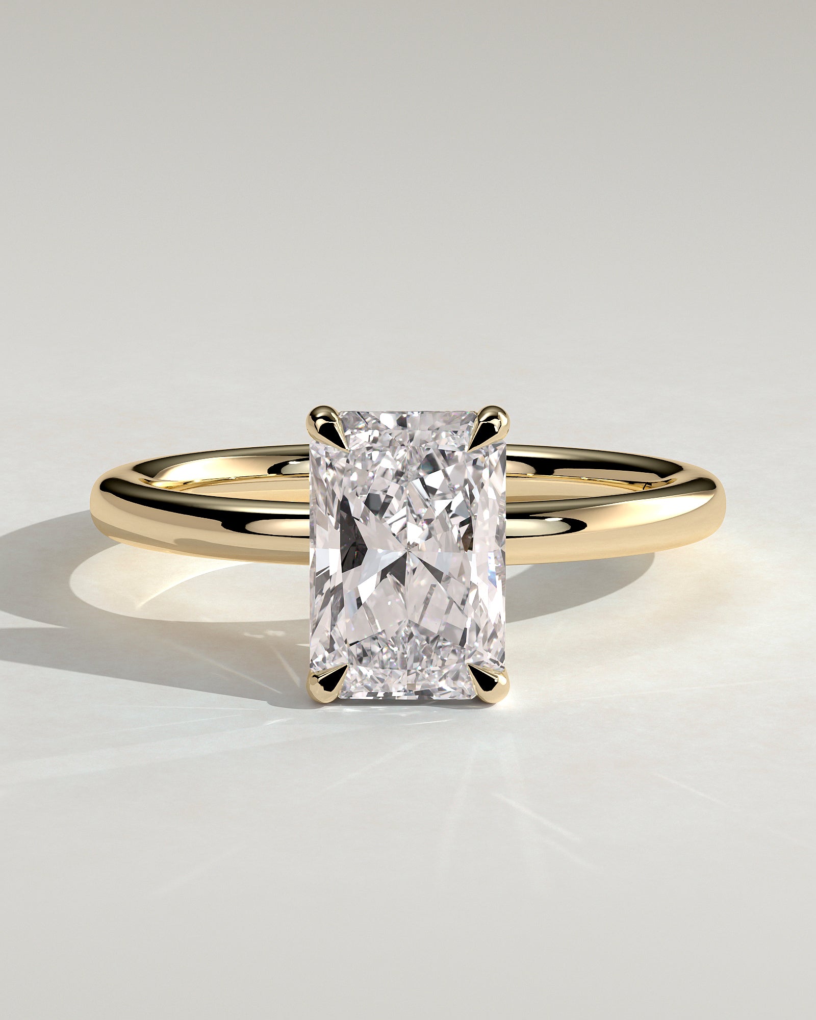 2.0 CT Radiant Cut Moissanite Hidden Halo Engagement Ring