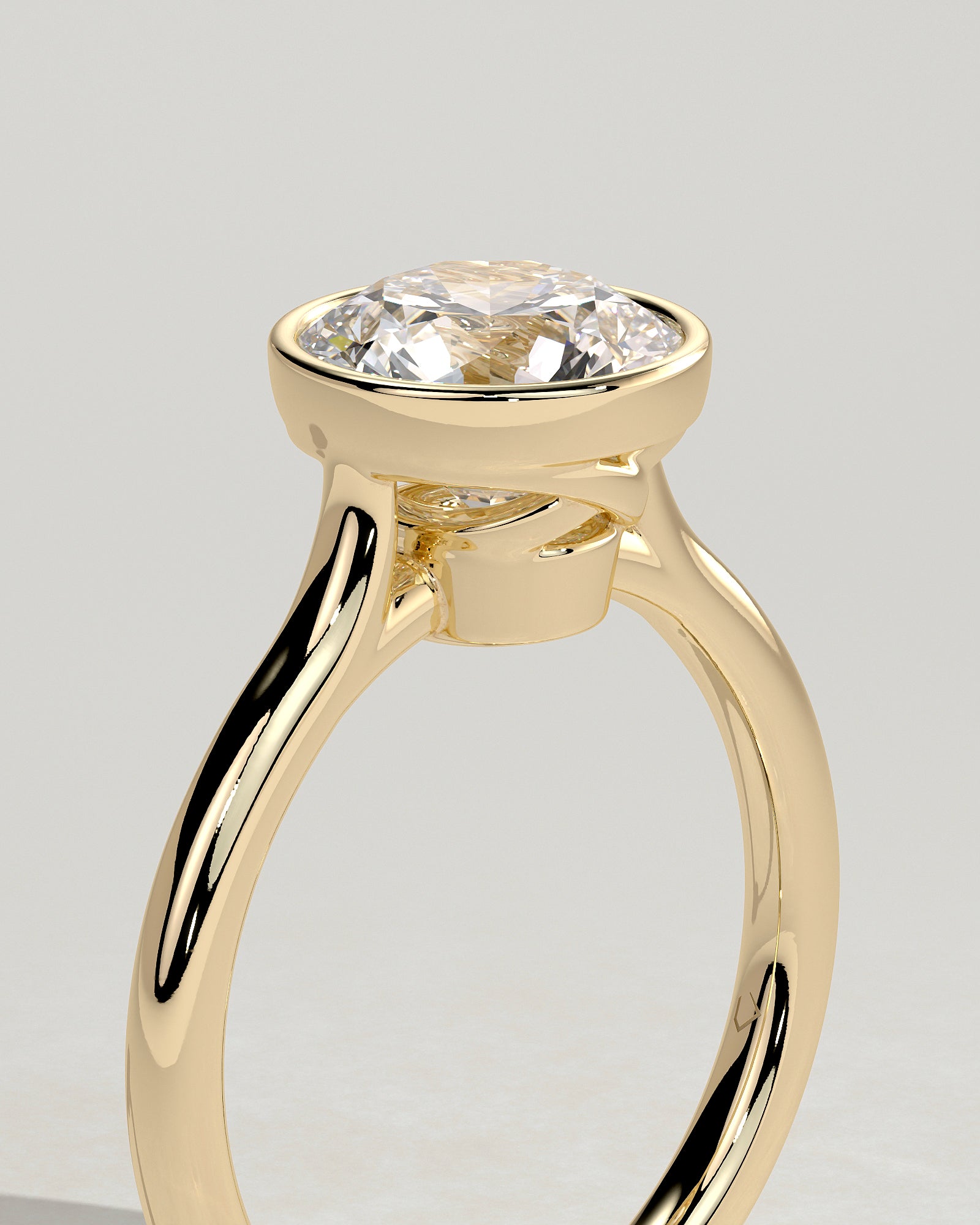 2.0 CT Round Cut Moissanite Bezel Solitaire Engagement Ring