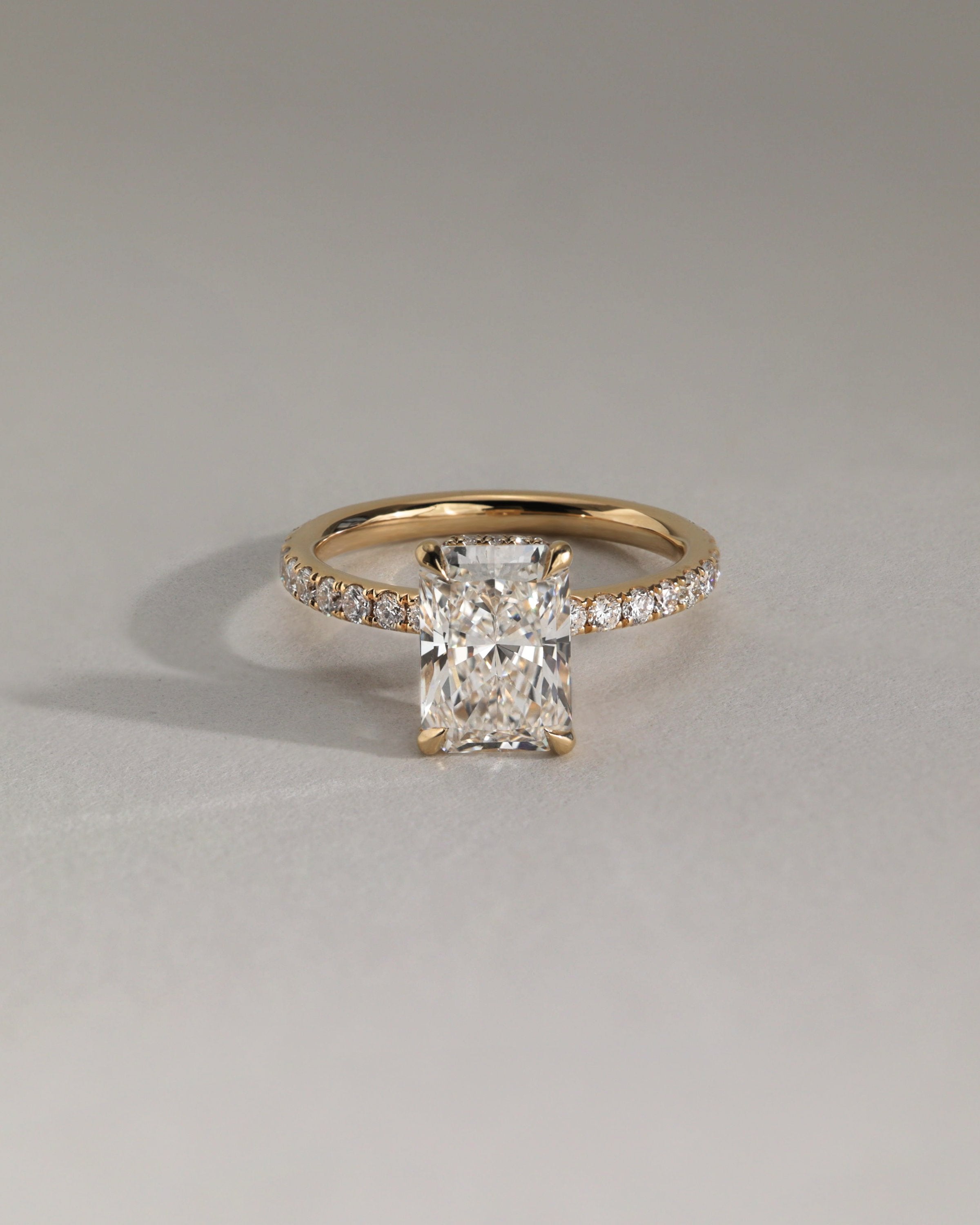 2.0 CT Radiant Cut Moissanite Pave Engagement Ring