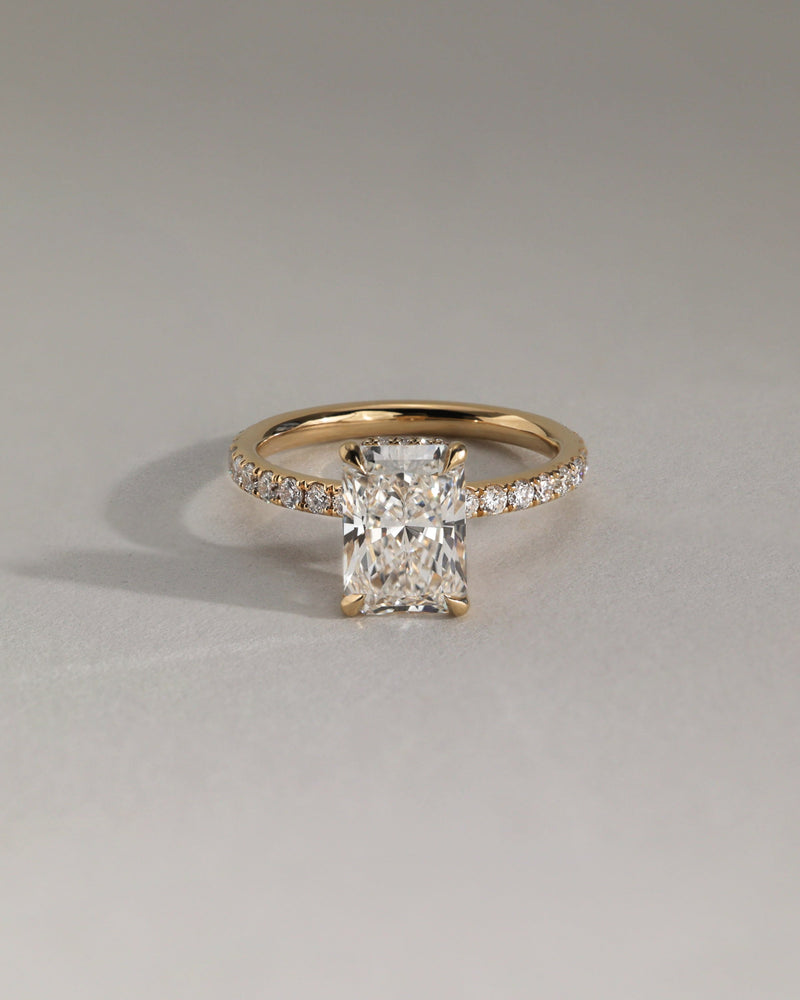 2.0 CT Radiant Cut Moissanite Pave Engagement Ring