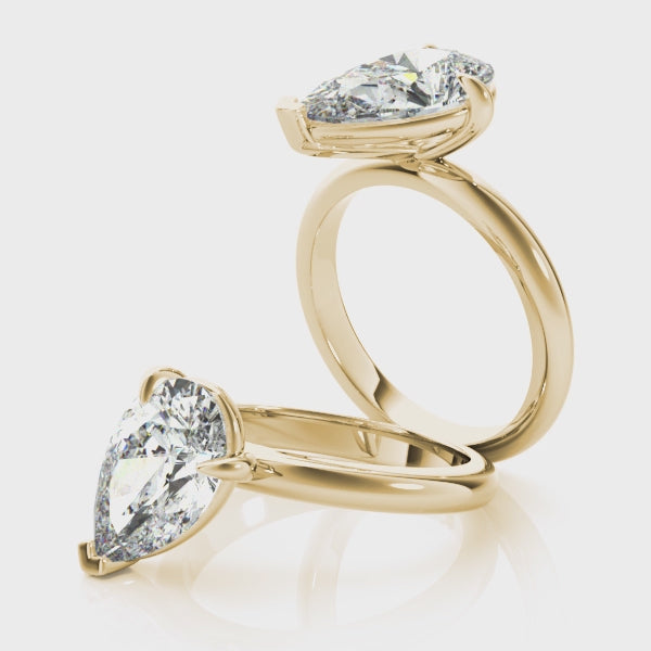 2.0 - 4.0 CT Pear Moissanite Solitaire Engagement Ring