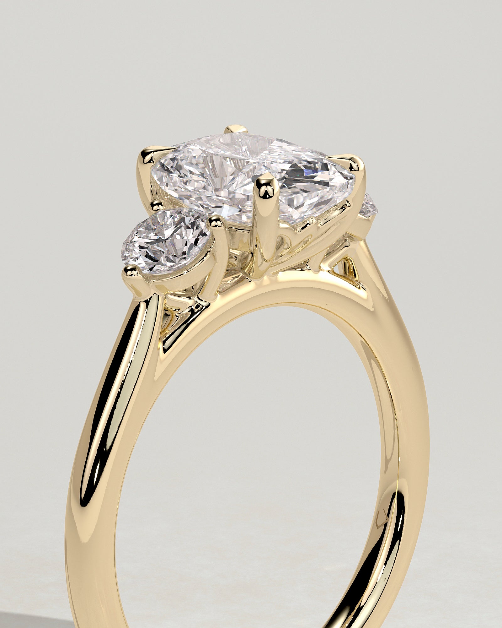 2.0 CT Elongated Cushion Cut Moissanite Three Stone Engagement Ring