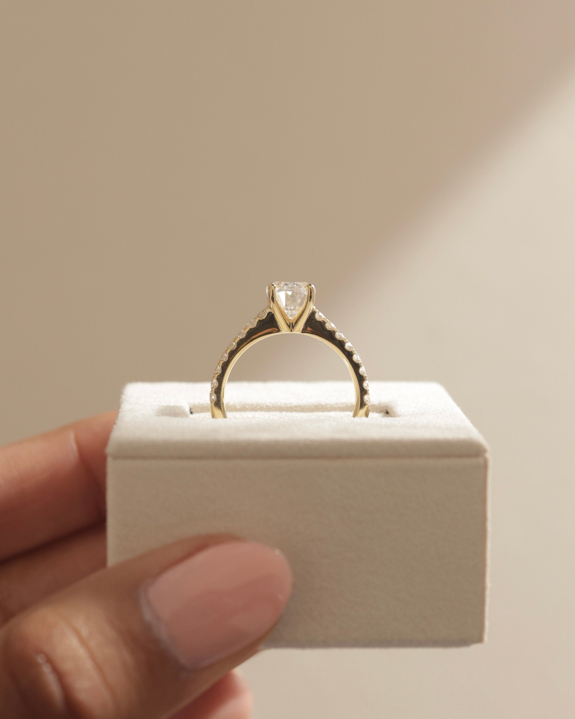 2.0 CT Oval Cut Moissanite Pave Engagement Ring