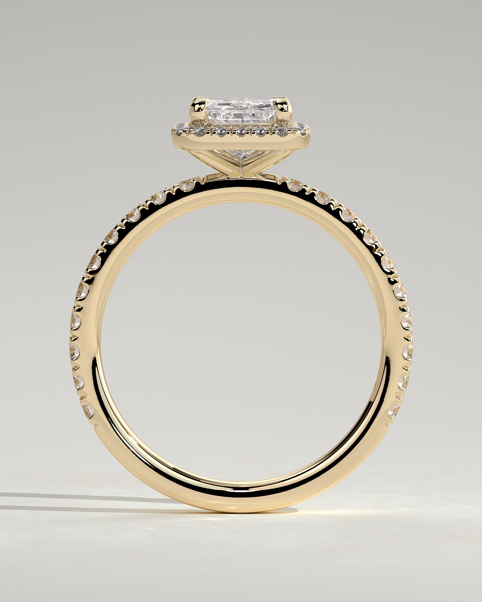 2.0 CT Radiant Cut Moissanite Halo Engagement Ring