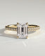 2.0 CT Emerald Cut Moissanite Pave Engagement Ring