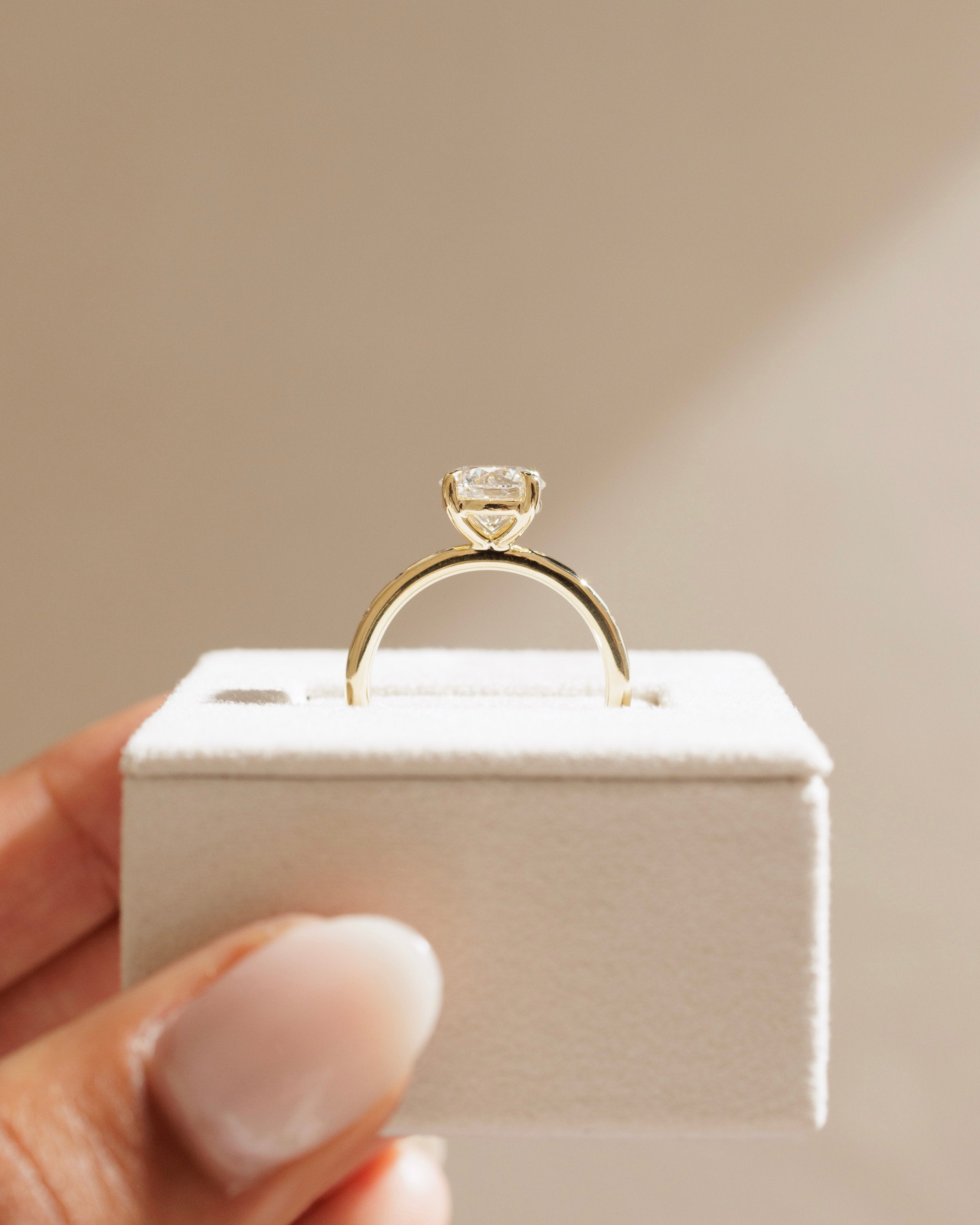 2.0 CT Round Cut Moissanite Flush Setting Engagement Ring