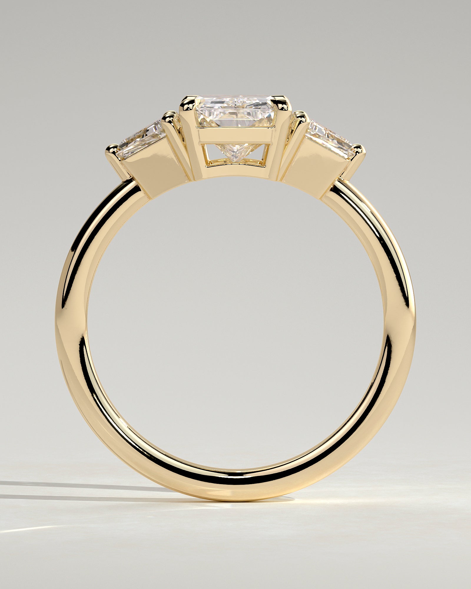 2.0 CT Radiant Cut Moissanite Three Stone Engagement Ring