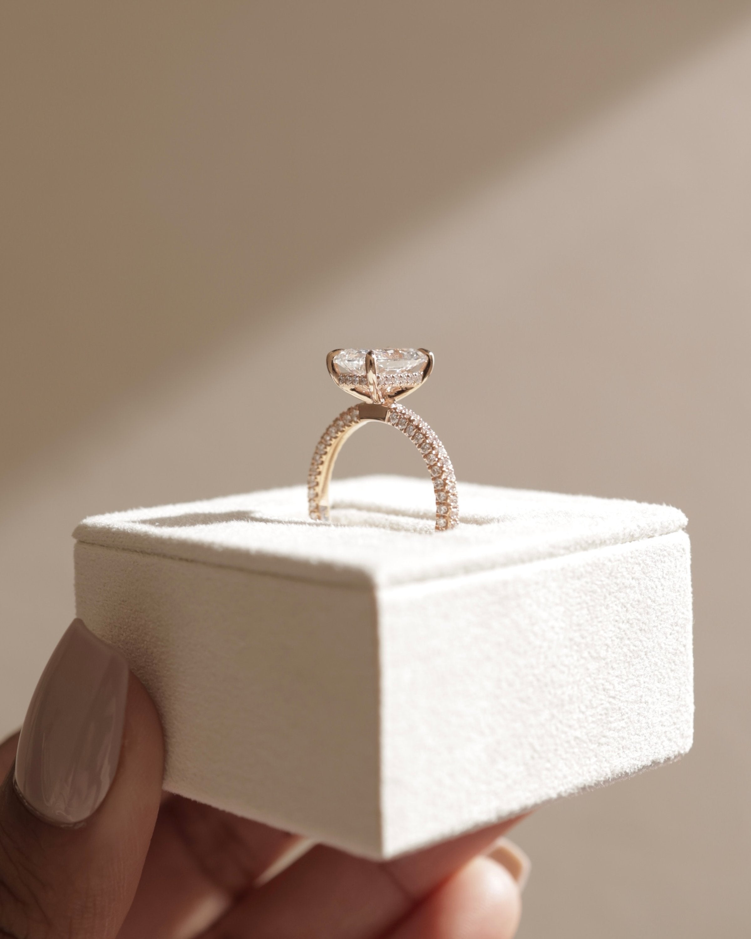 2.0 CT Radiant Cut Moissanite Triple Pave Engagement Ring