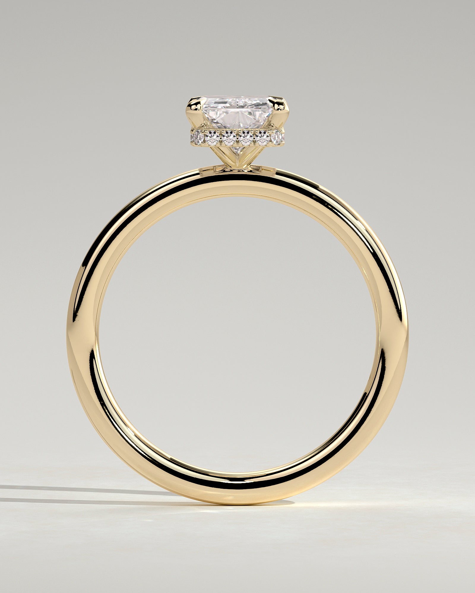 2.0 CT Radiant Cut Moissanite Hidden Halo Engagement Ring