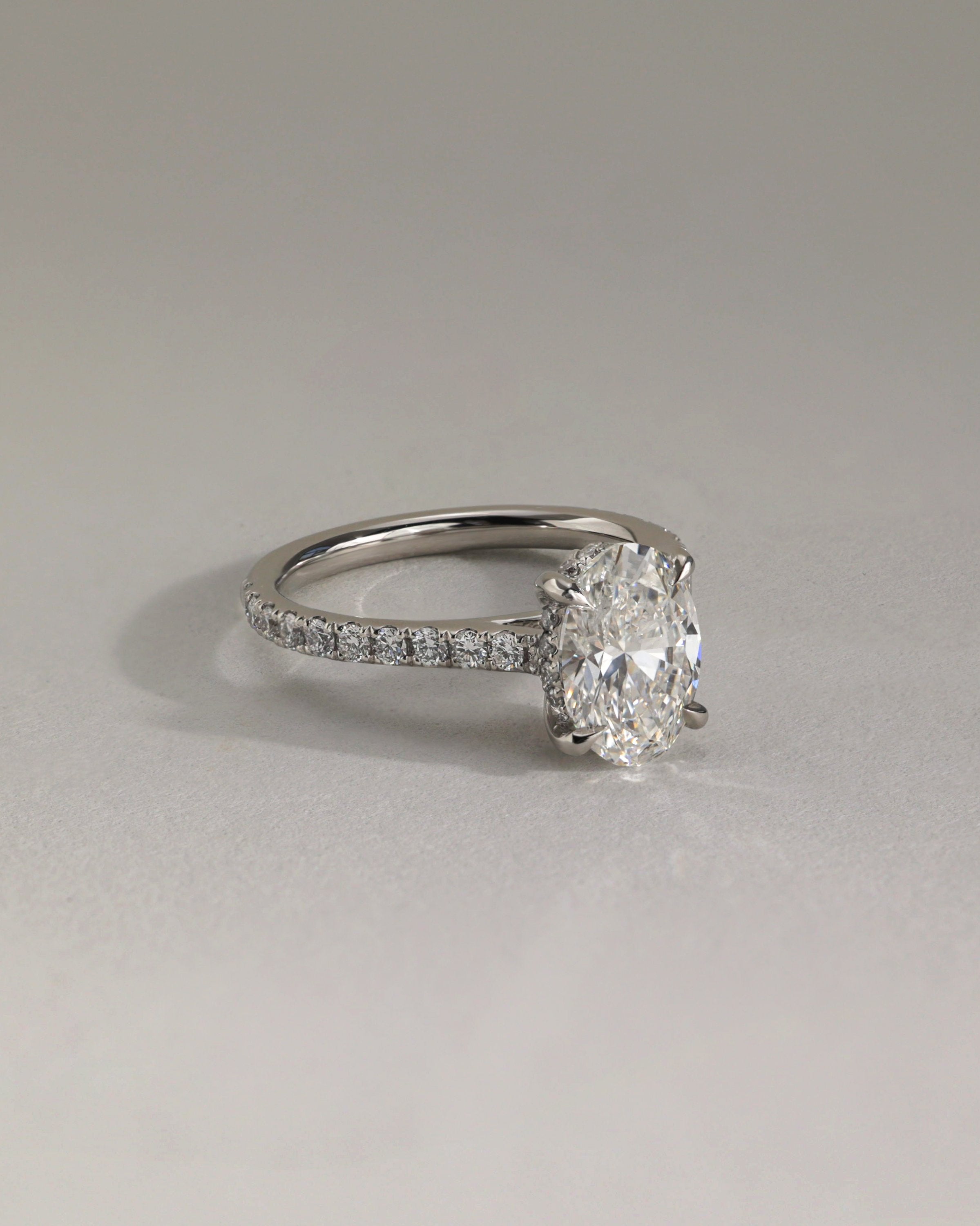 2.0 CT Oval Cut Moissanite Pave Engagement Ring