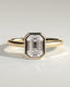 2.0 CT Emerald Cut Moissanite Bezel Solitaire Engagement Ring