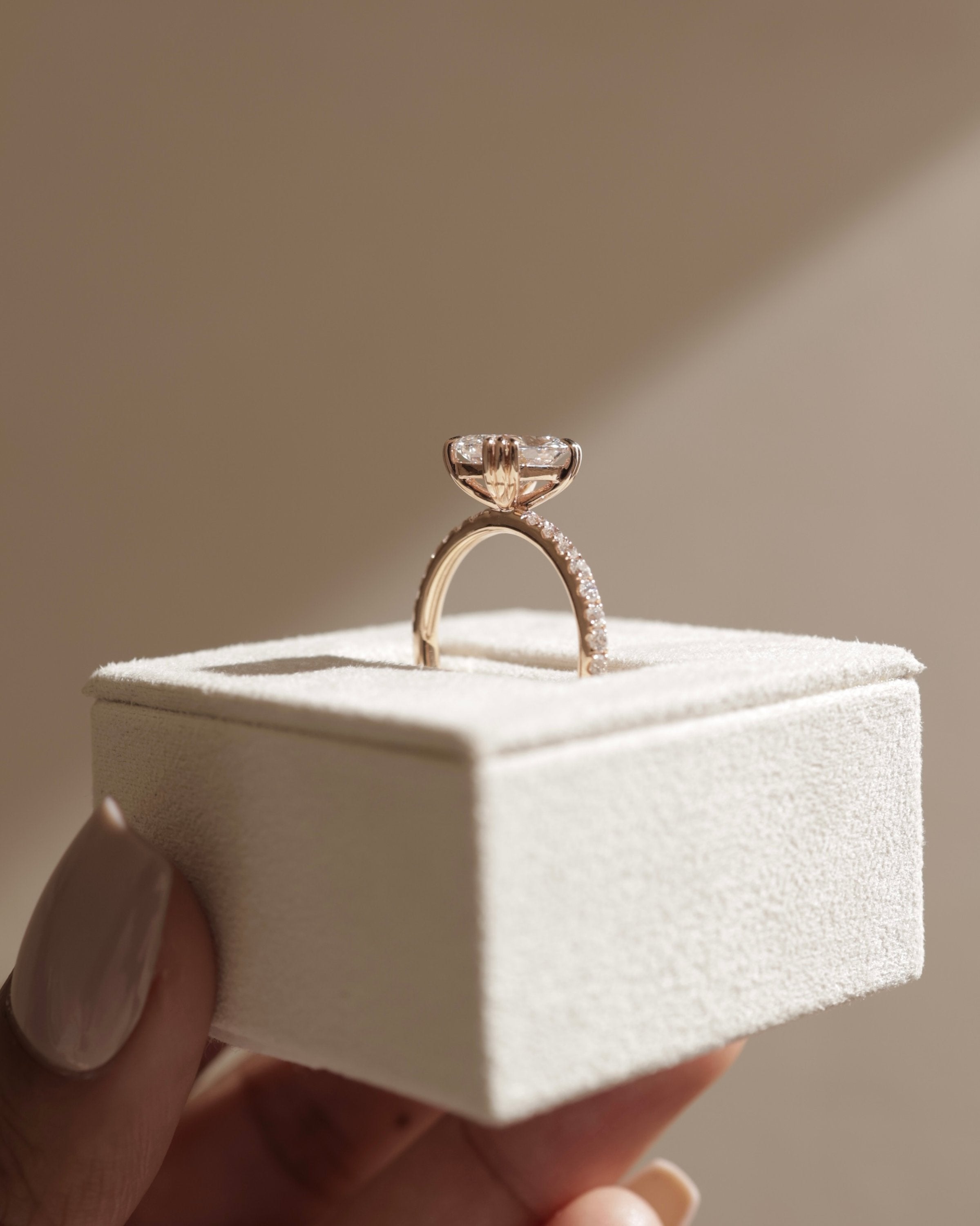 2.0 CT Elongated Cushion Cut Moissanite Pavé Engagement Ring