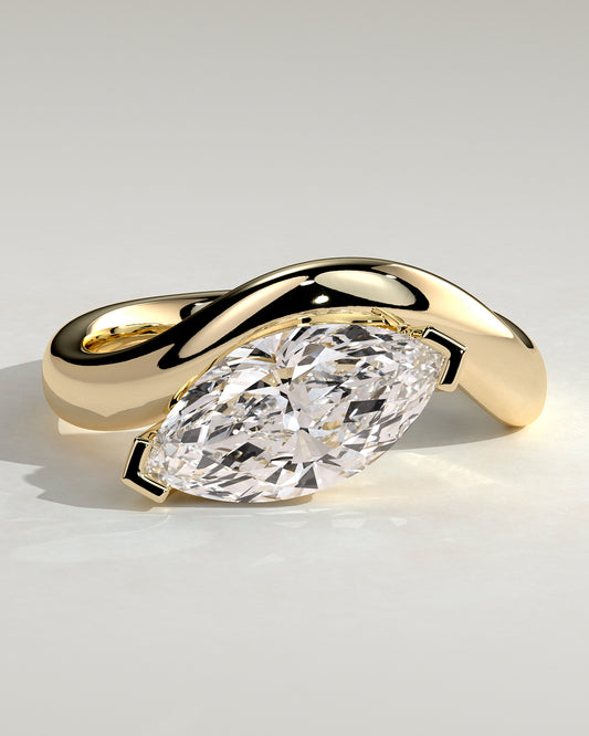 2.0 CT Marquise Cut Moissanite Unique Engagement Ring