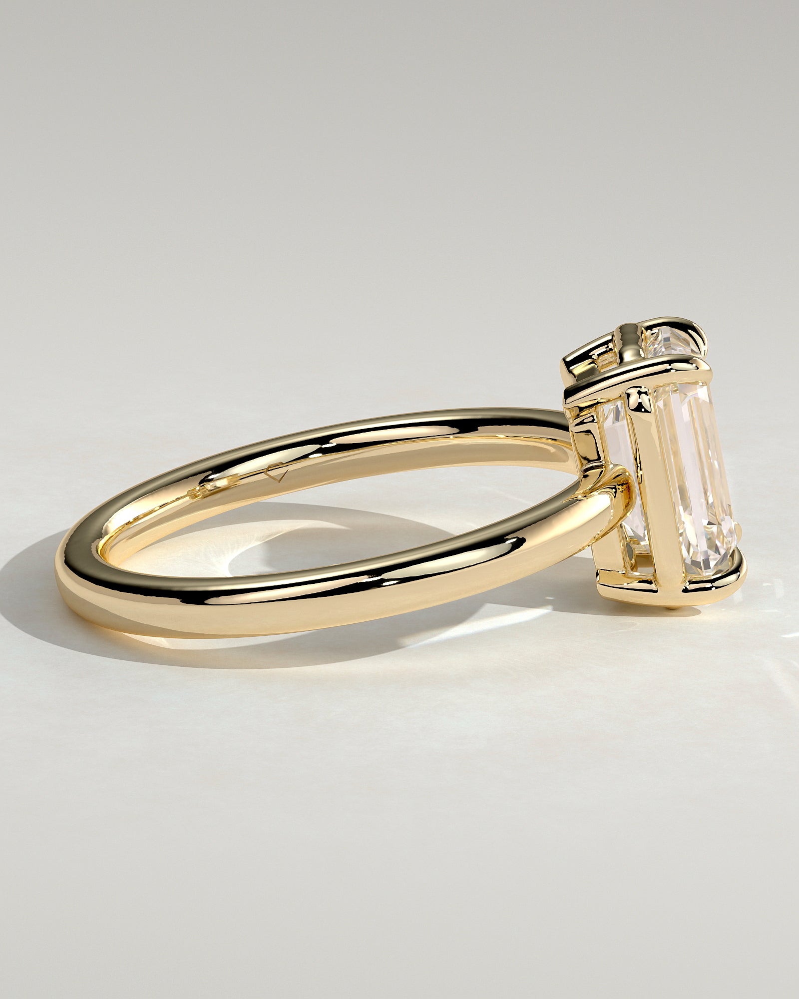 2.0 CT Emerald Cut Moissanite Solitaire Engagement Ring