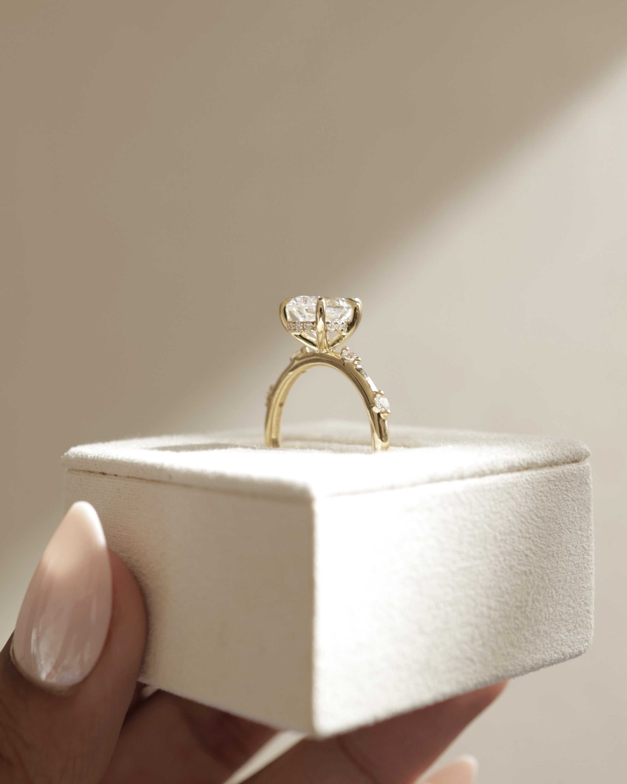 2.0 CT Pear Cut Moissanite Pave Style Engagement Ring