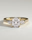 2.0 CT Elongated Cushion Cut Moissanite Three Stone & Pave Engagement Ring