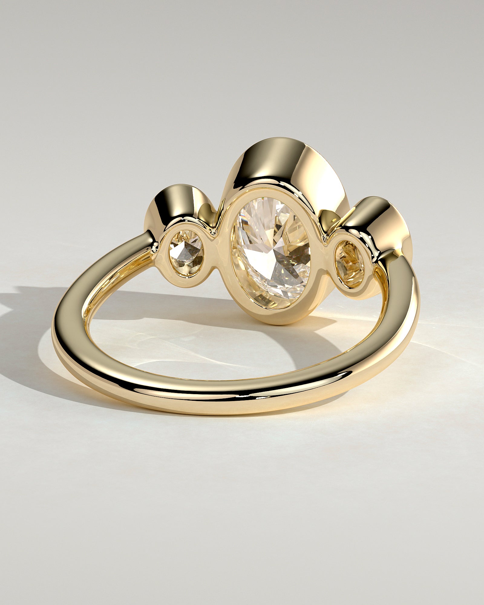 2.0 CT Oval Cut Moissanite Three Stone Engagement Ring