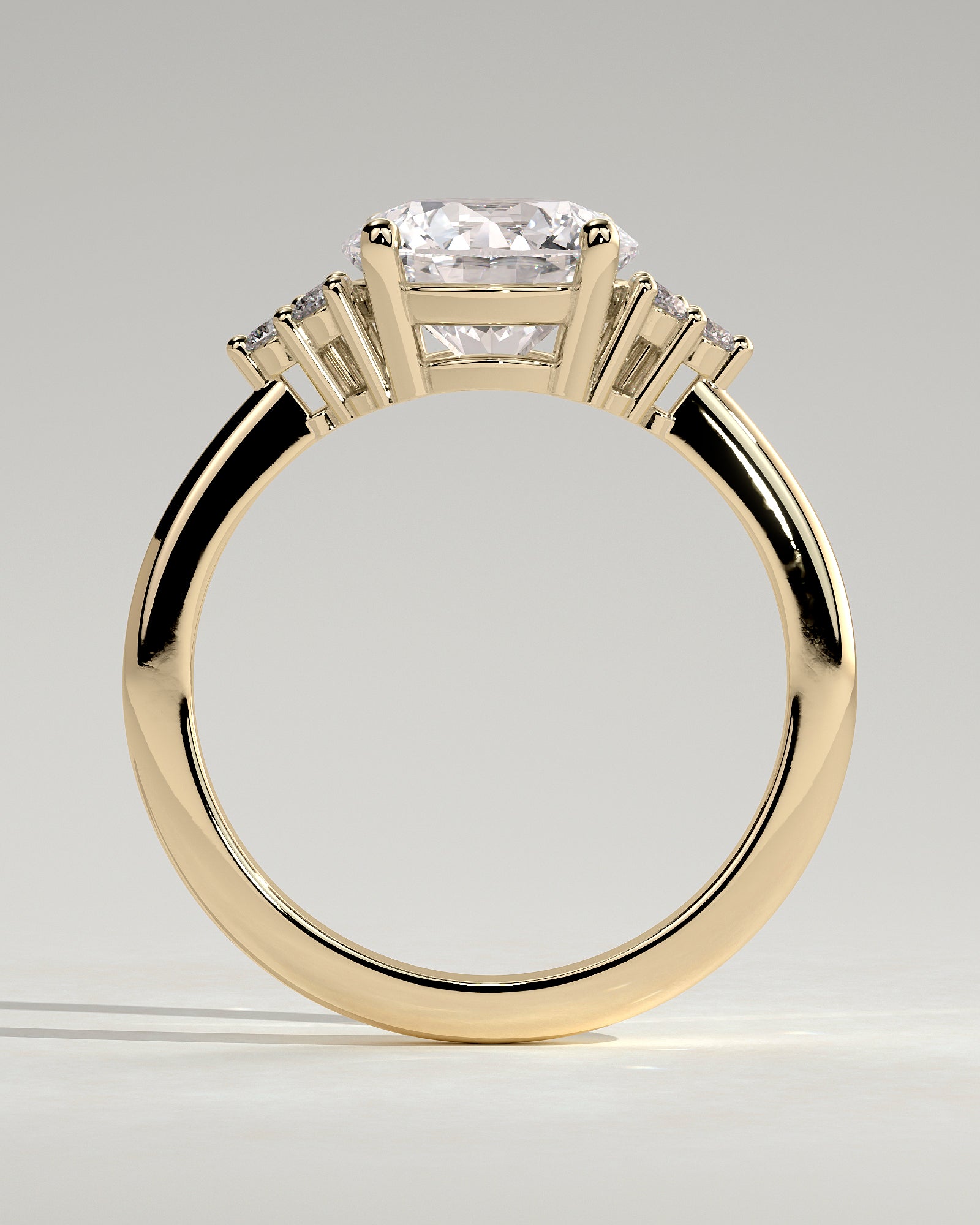 2.0 CT Round Shape Moissanite Cluster Setting Engagement Ring