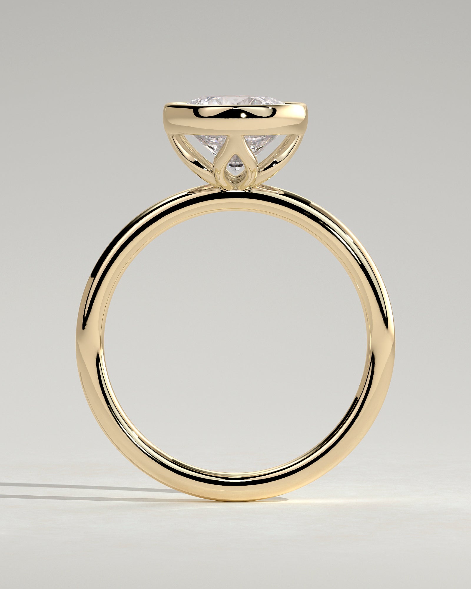 2.0 CT Round Cut Moissanite Bezel Solitaire Engagement Ring