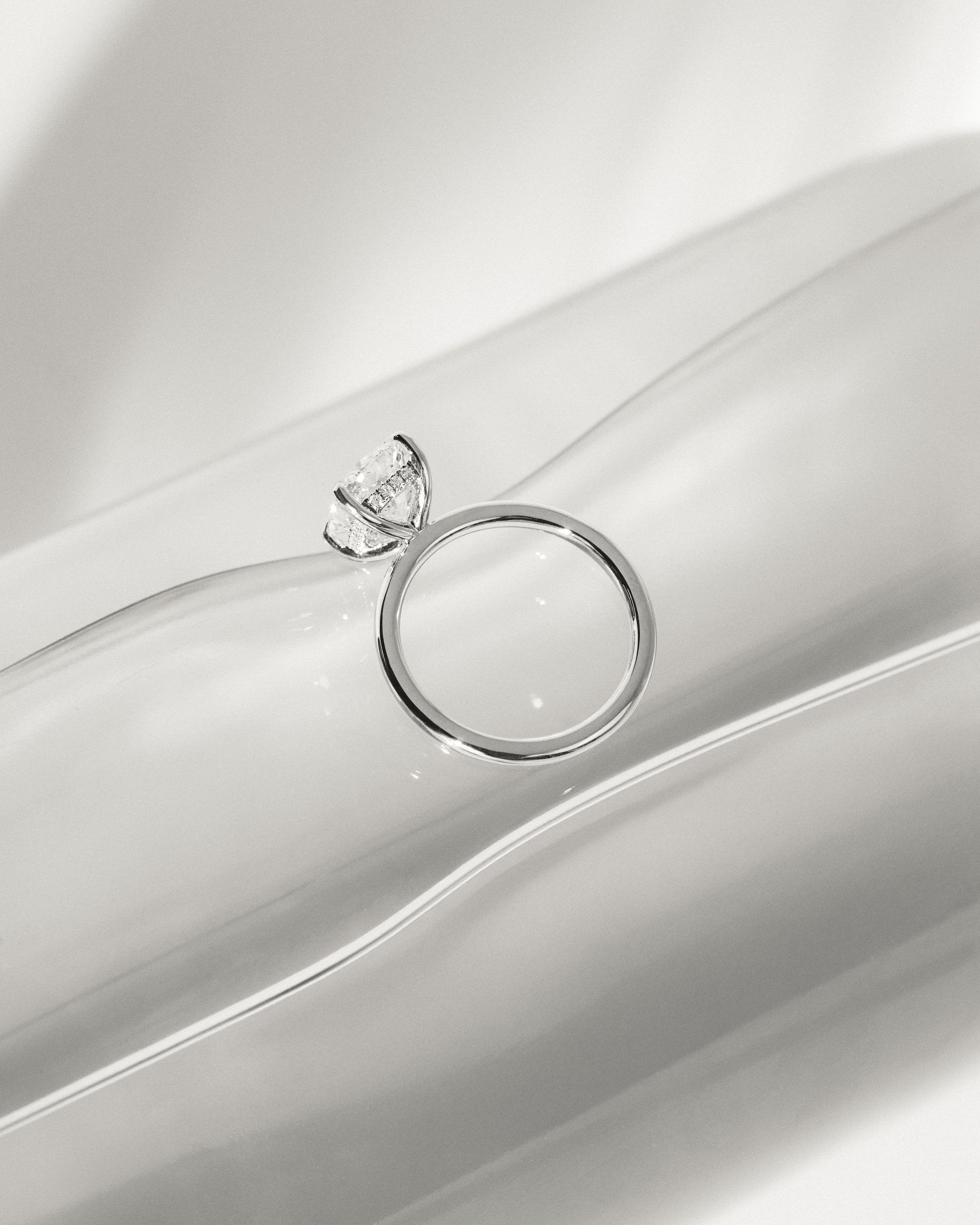 2.0 CT Elongated Cushion Cut Moissanite Hidden Halo Engagement Ring