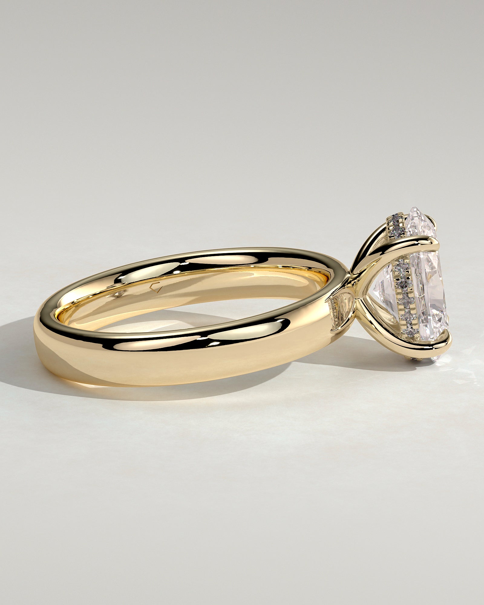 2.0 CT Oval Cut Moissanite Hidden Halo Engagement Ring