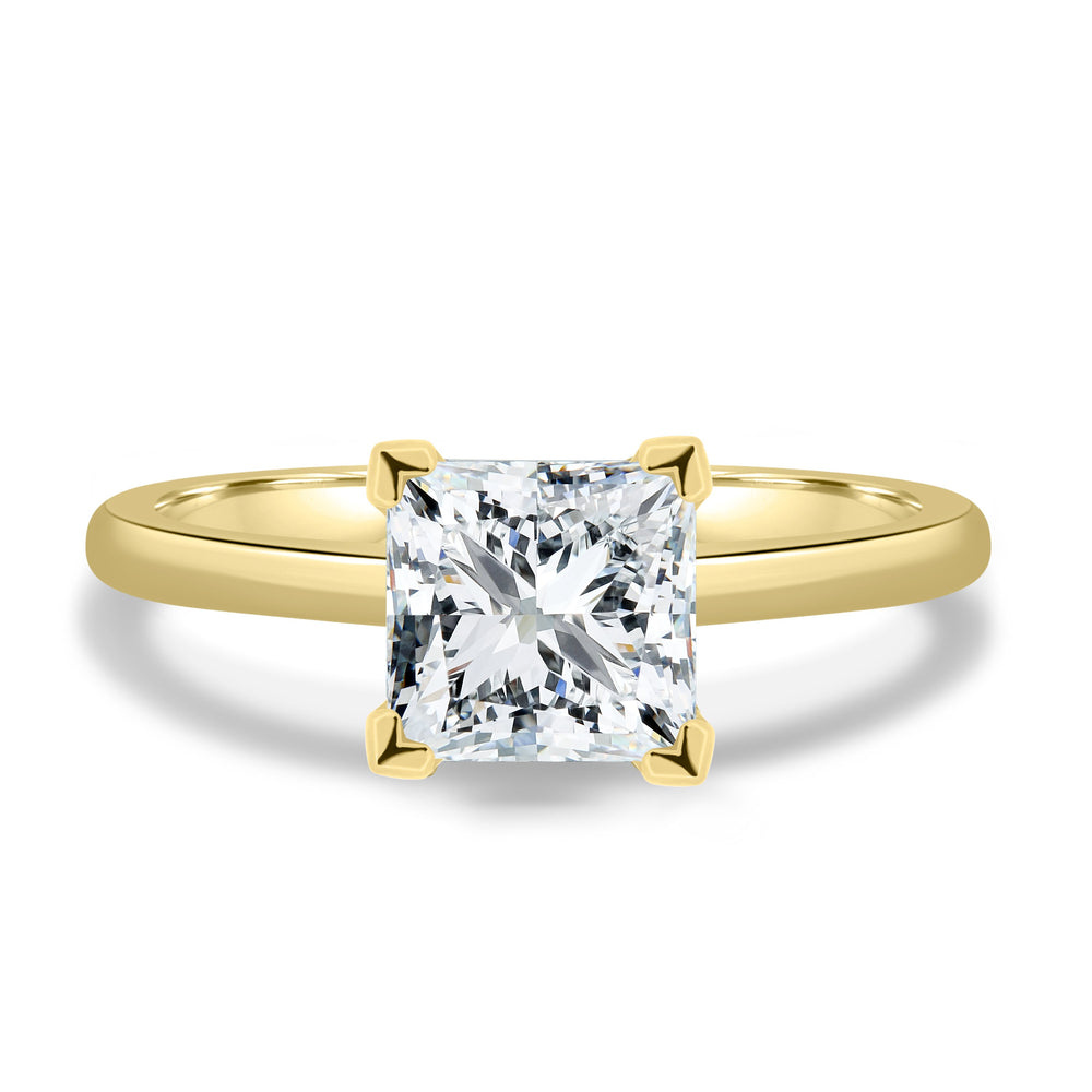 2.0 CT Princess Cut Moissanite Solitaire Engagement Ring