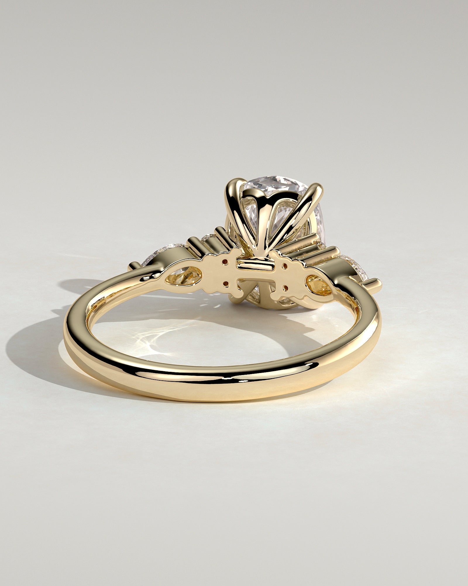 2.0 CT Elongated Cushion Cut Moissanite Cluster Engagement Ring