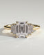 2.0 CT Emerald Cut Moissanite Five Stones Engagement Ring