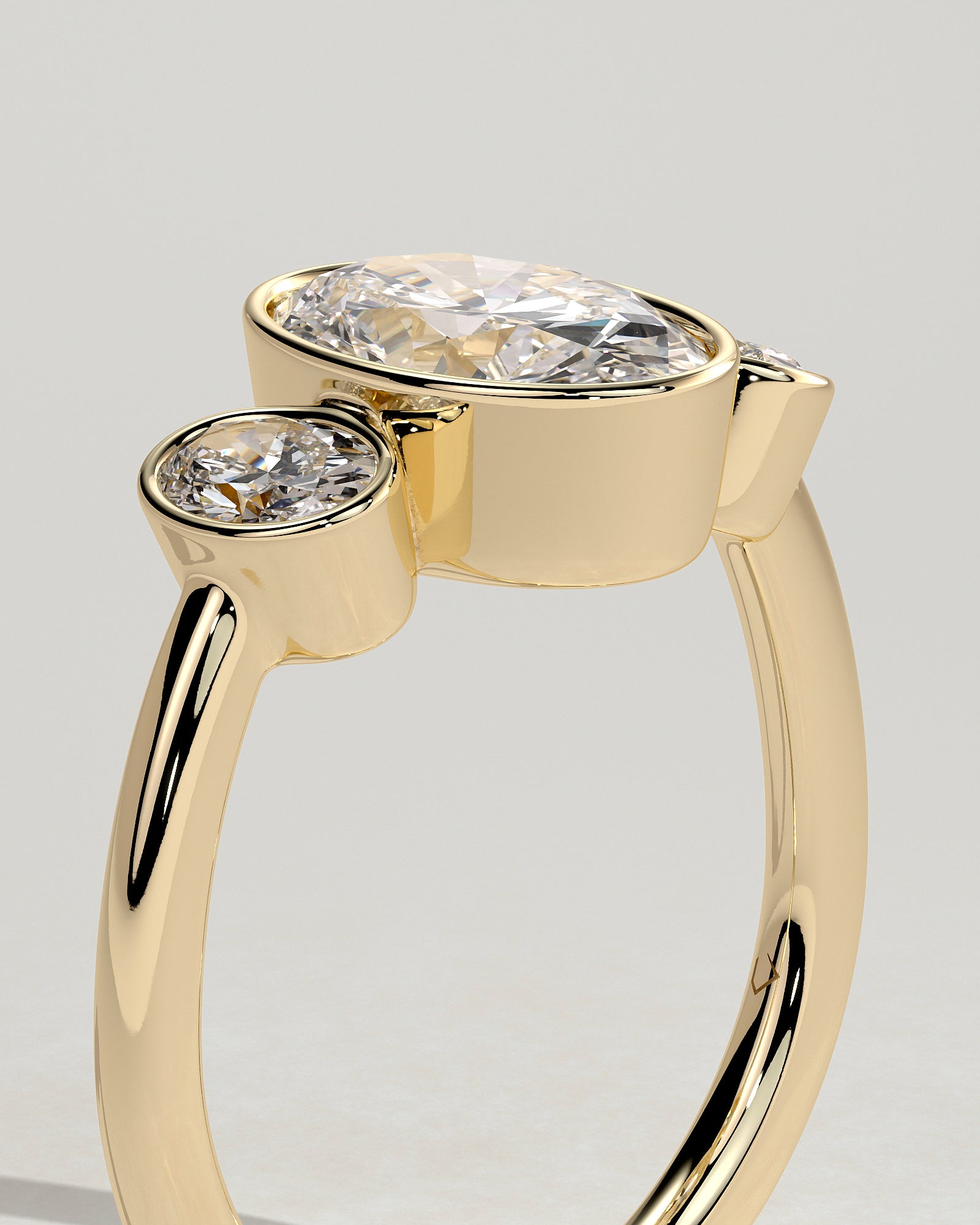 2.0 CT Oval Cut Moissanite Three Stone Engagement Ring