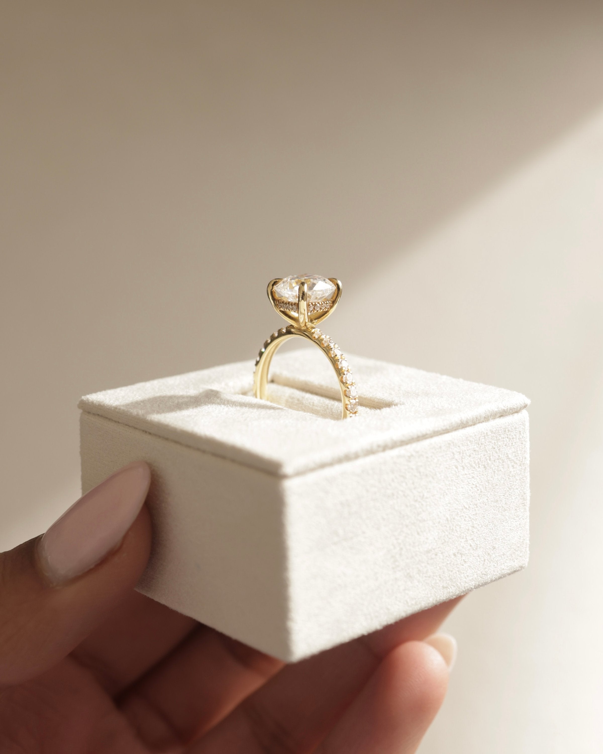 2.0 CT Cushion Cut Moissanite Pave Engagement Ring