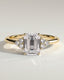 2.0 CT Emerald Cut Moissanite Cluster Engagement Ring