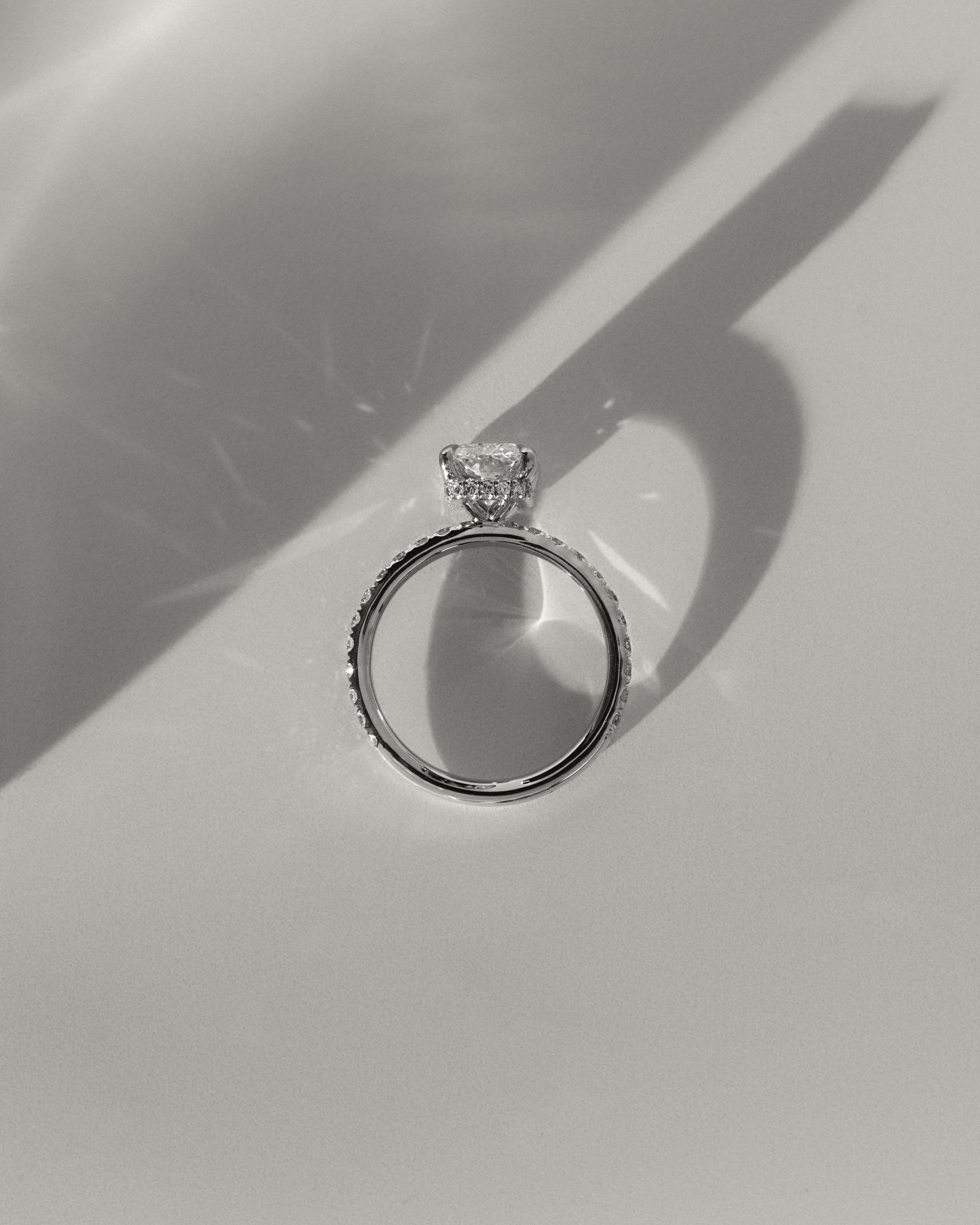 2.0 CT Radiant Cut Moissanite Pave Engagement Ring