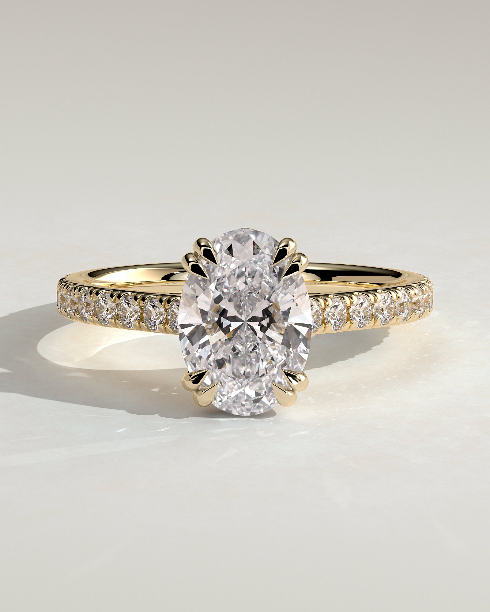 2.0 CT Oval Cut Moissanite Pave Engagement Ring