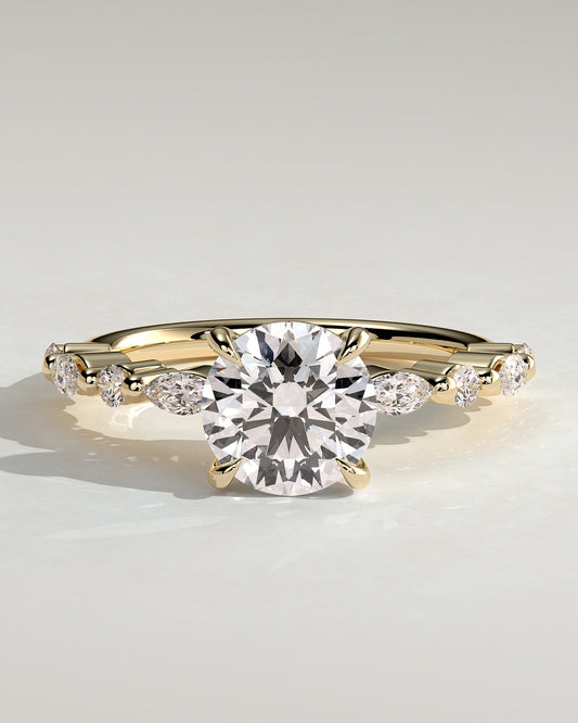 2.0 CT Round Cut Moissanite Soliatire Engagement Ring