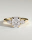 2.0 CT Elongated Cushion Cut Moissanite Three Stone Engagement Ring