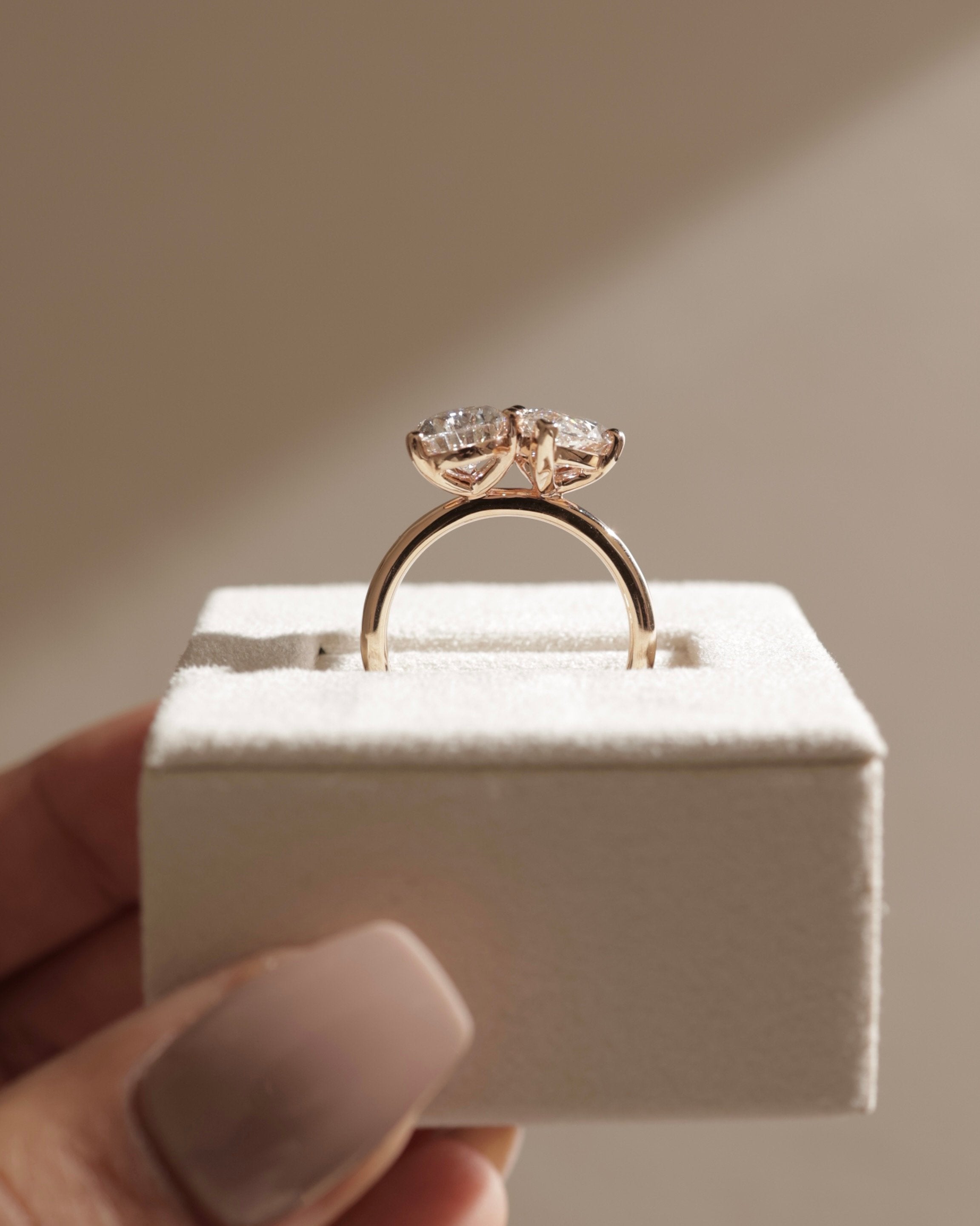 3.30 CT Pear & Marquise Cut Moissanite Pave Engagement Ring