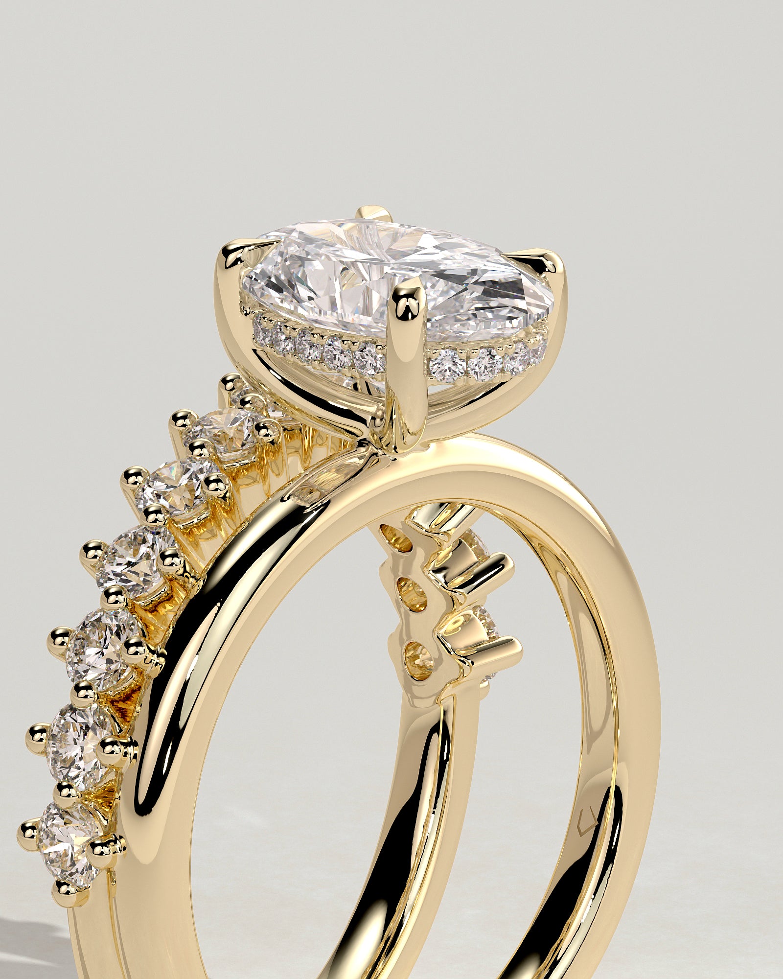 2.0 CT Oval Cut Moissanite Unique Engagement Ring