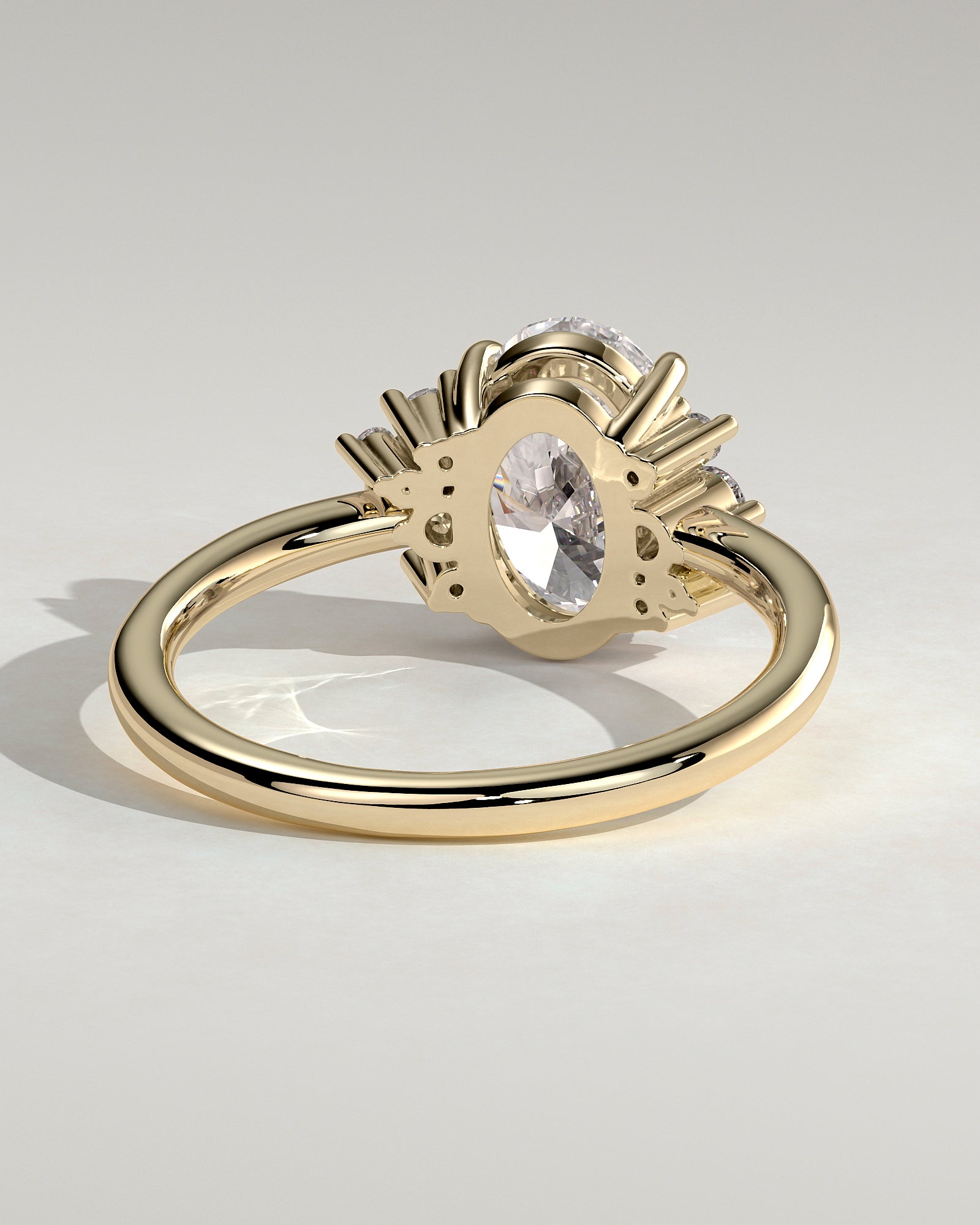 2.0 CT Oval Cut Moissanite Cluster Engagement Ring