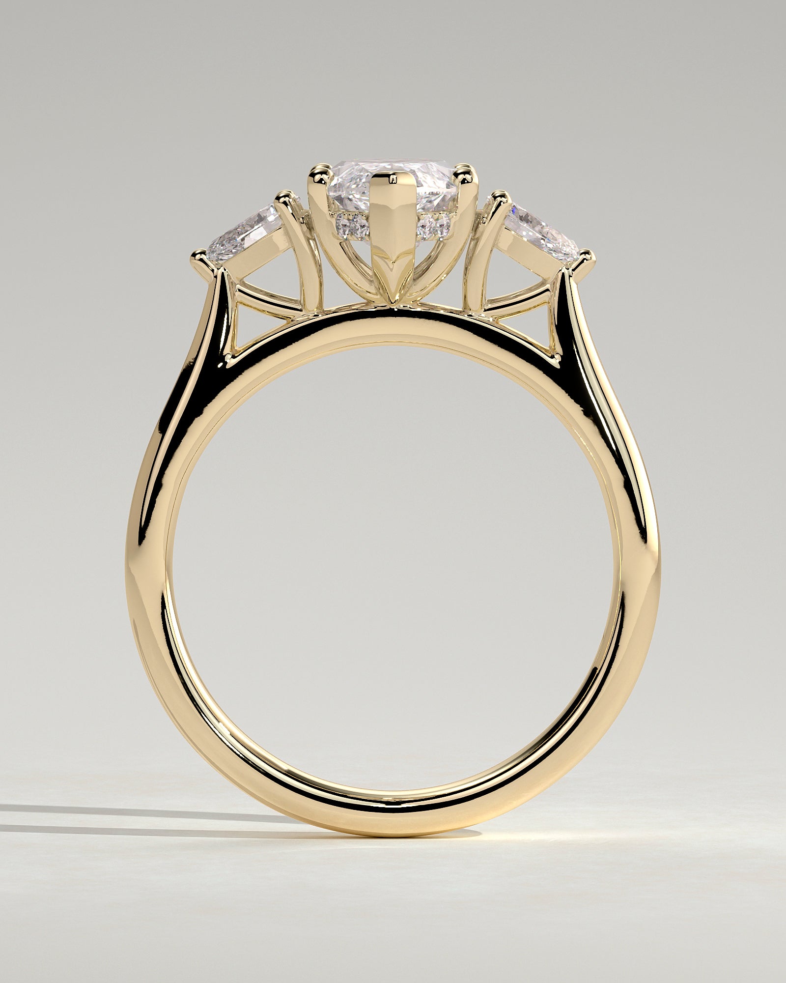 2.0 CT Marquise Cut Moissanite Three Stone Engagement Ring