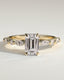 2.0 CT Emerald Cut Moissanite Pave Engagement Ring