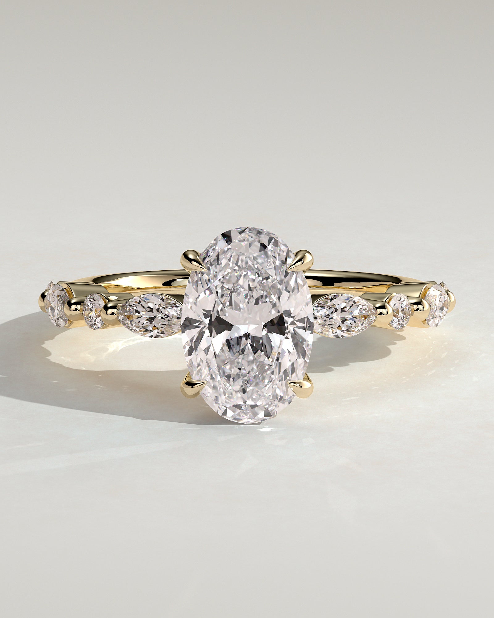 2.0 CT Oval Cut Moissanite Pave Engagement Ring